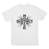 Distinct Motive Gothic Cross Logo Unisex T Shirt White