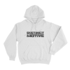Distinct Motive Logo Unisex Hoodie White
