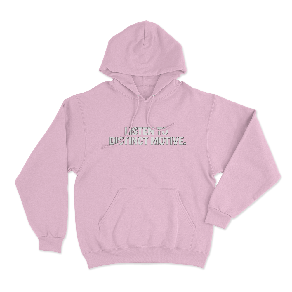 Listen To Distinct Motive Unisex Hoodie Pink Listen To Distinct Motive Unisex Hoodie Pink